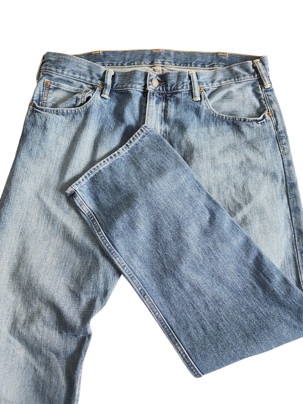 Polo Ralph Lauren Straight 867 Jeans Men's 38X32 (39x33) Blue Denim Distressed